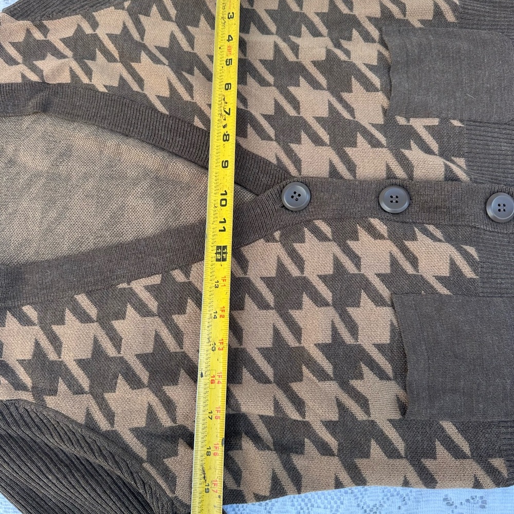 Halogen Brown Houndstooth Cardigan - Picture 3 of 8